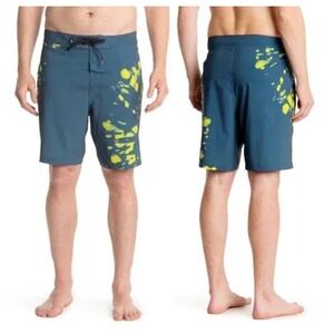 Vans Men's Green Yellow Tie Dye Zip Pocket Swim Boardshorts Size 31 NWT